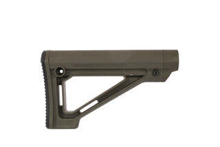 The Magpul MOE fixed carbine stock in OD green is designed for Mil-Spec buffer tubes